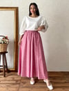 Pembe Çıtır Poplin Kloş Etek