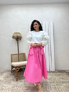 Pembe Fiyonklu Poplin Etek