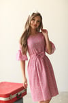 PEMBE POPLİN ELBİSE