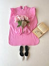 Pembe Puantiyeli Fırfırlı Poplin Tunik
