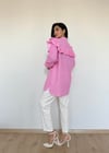 Pembe Puantiyeli Fırfırlı Uzun Poplin Tunik