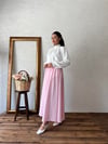 Pembe Puantiyeli Kloş Poplin Etek