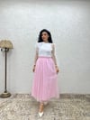 Pembe Tüllü Simli Etek