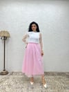 Pembe Tüllü Simli Etek