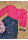 Pembe Yakalı Krep Bluz