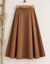 Pileli Camel Gabardin Etek 