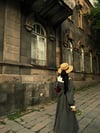 Pileli Siyah Puantiyeli Poplin Uzun Kadın Elbise