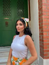 Portakal Desenli Poplin Bandana