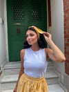 Sarı Papatya Desenli Poplin Bandana
