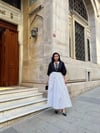 Siyah-Beyaz Puantiyeli Gabardin Etek