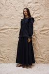 Siyah Bürümcük Gömlek-Etek İkili Takım (2'li Takım)