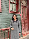 siyah desenli a kesim pamuklu ekose elbise
