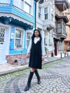 Siyah Kaşe Kısa Jile Elbise