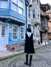 Siyah Kaşe Kısa Jile Elbise