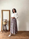 Siyah-Mor Çiçekli Kloş Poplin Etek