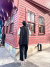 Siyah Yün Efekt Yelek ve Pantolon 2 li Takım