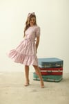 SOFT PEMBE ÇİÇEKLİ KADIN ELBİSE
