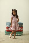 SOFT PEMBE ÇİÇEKLİ KIZ ÇOCUK ELBİSE