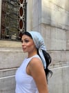 Su Yeşili Bahardalı Dantel Detaylı Poplin Bandana