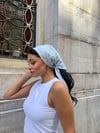 Su Yeşili Bahardalı Dantel Detaylı Poplin Bandana