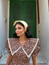 Tatlı Sarı Poplin Bağlama Detaylı Bandana
