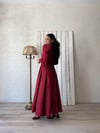 Tesettür Bordo Kloş Poplin Elbise