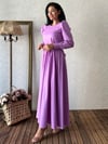 Tesettür Lila Kloş Poplin Elbise