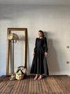 Tesettür Siyah Kloş Poplin Elbise