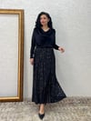 Uzun Siyah Payet Etek