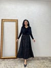 Uzun Siyah Payet Etek