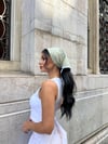 Yeşil Çıtır Poplin Dantel Detaylı Bandana