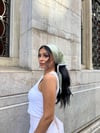 Yeşil Çıtır Poplin Dantel Detaylı Bandana