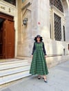 Yeşil Pamuklu Ekose Jile Elbise