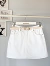 BEYAZ DENIM İÇİ ŞORTLU ETEK