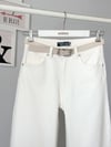 BEYAZ KEMERLİ GENİŞ PAÇA JEAN