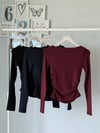 BRA FREE KAYIK YAKA BÜZGÜLÜ BLUZ