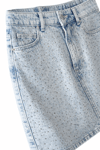 BUZ MAVİ TAŞLI DENIM ETEK