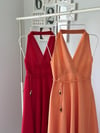 HALTER YAKA KETEN ELBİSE