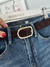 KAHVE KEMERLİ WİDE LEG JEAN