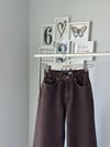 KAHVE YÜKSEK BEL WIDE LEG JEAN