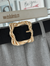 KEMERLİ GRİ DOKULU PANTOLON