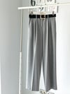 KEMERLİ GRİ DOKULU PANTOLON