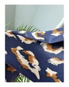 LACİVERT DESENLİ BELİ LASTİKLİ PANTOLON