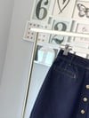 NAVY GOLD DÜĞME DENIM ETEK