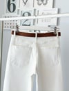 WHITE STRAIGHT FIT KEMERLİ JEAN