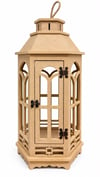 Ahşap Büyük Boy Altıgen Fener 57x27 cm