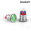 D73 | 22MM METAL KALICILI BUTON 12-24V YEŞİL LED