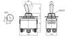 IC-159 Toggle Switch 6P ON-OFF-MOM Ø12mm KN3C-213