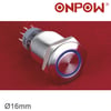 16mm Metal LED'li Kalıcı Buton IP67 LAS2-GQH-11ZE