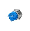 E71 22MM METAL BUTON YAYLI 12-24V MAVİ LED 1NO/1NC